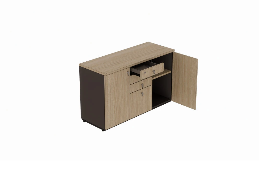 Armário de escritório baixo 1200L 2 portas 3 gavetas e 1 gavetão Versatile